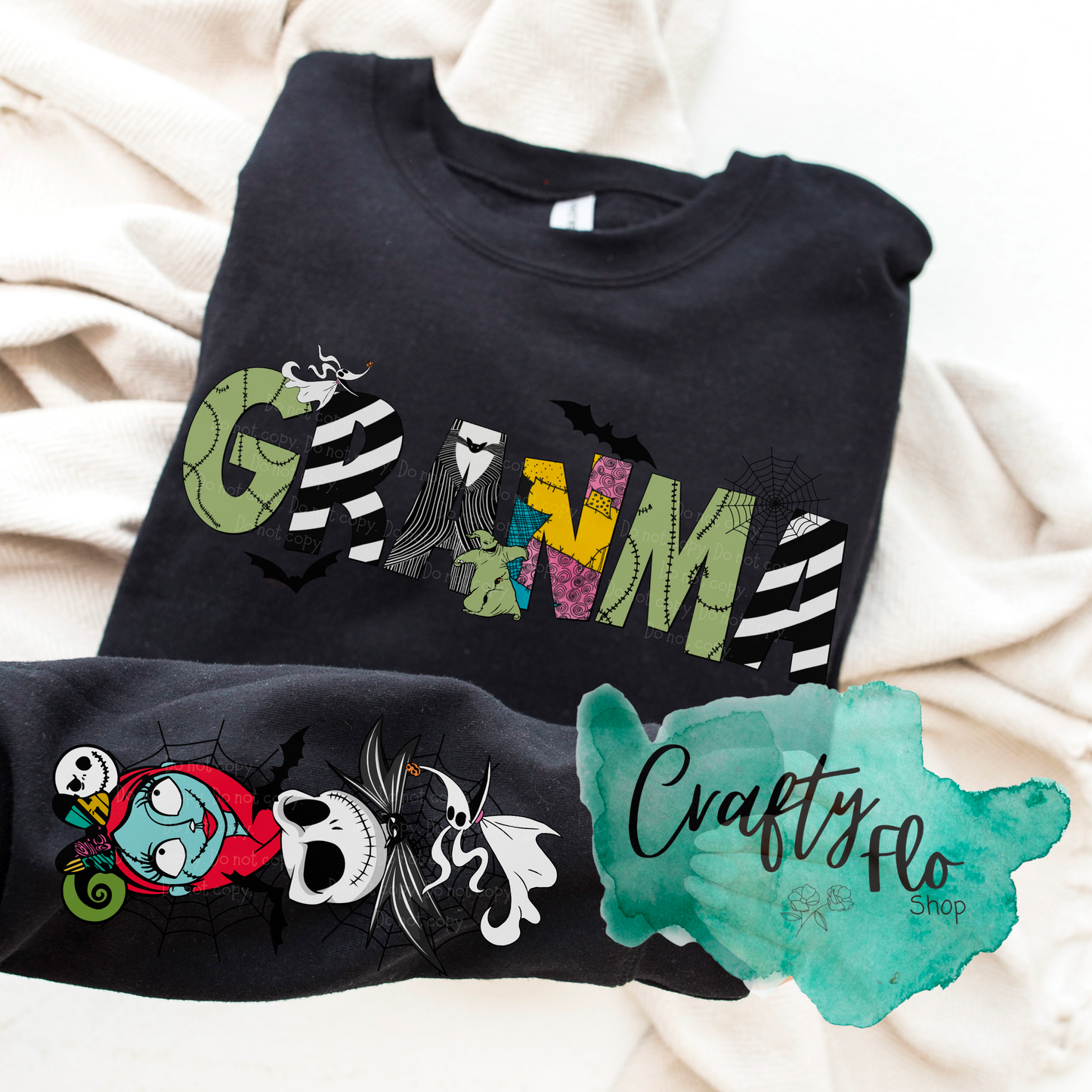 Nightmare before Xmas Gammy, Grandma, Nana, Mimi, Gigi sweatshirt| Sally sweatshirt| Jack and Sally NBC apparel Inactive