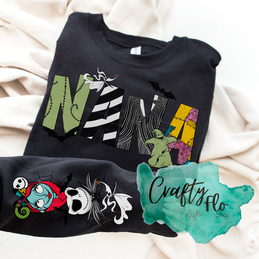 Nightmare before Xmas Gammy, Grandma, Nana, Mimi, Gigi sweatshirt| Sally sweatshirt| Jack and Sally NBC apparel Inactive