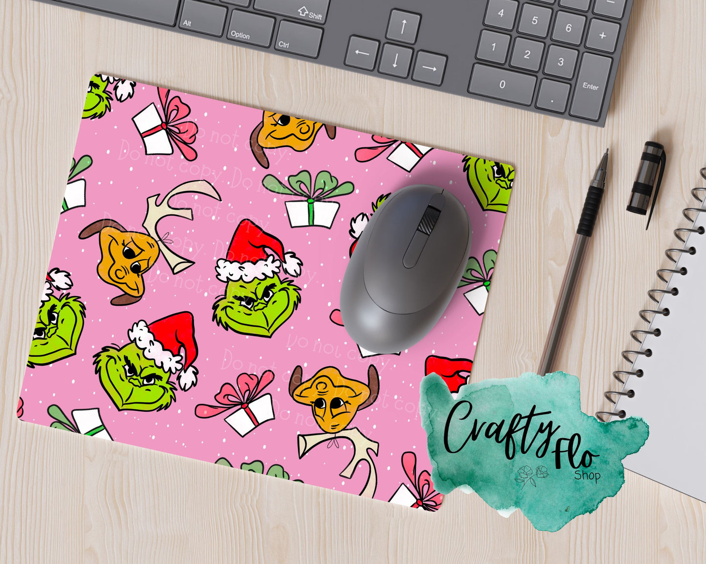 green christmas guy inspired Mouse Pad| anime office essentials| cute Mouse pad