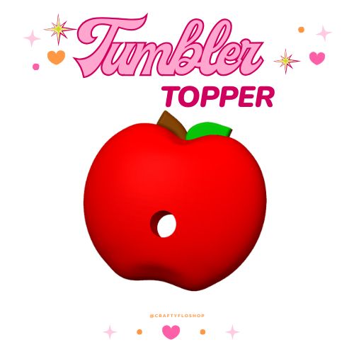 Teacher appreciation 3D printed Apple Lid Topper – 16oz Cup Topper