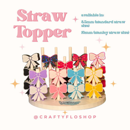 Cute Holographic Coquette Bow Straw topper | Drinkware Accessories | 3D Printed straw toppers
