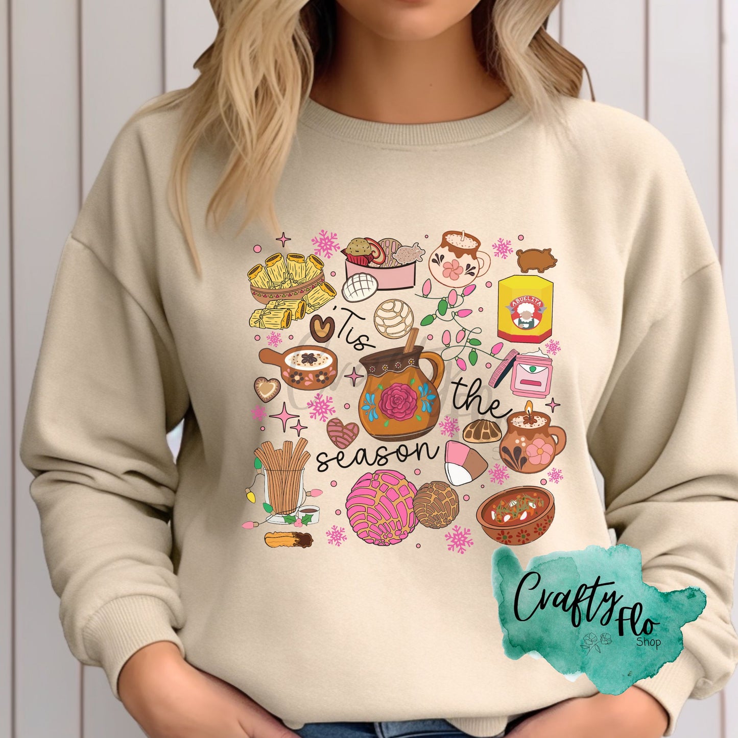 Latinx Sweatshirt | Latina, Latino Tis the Season sweatshirt| Concha season | christmas sweatshirt | friend gift christmas sweatshirt