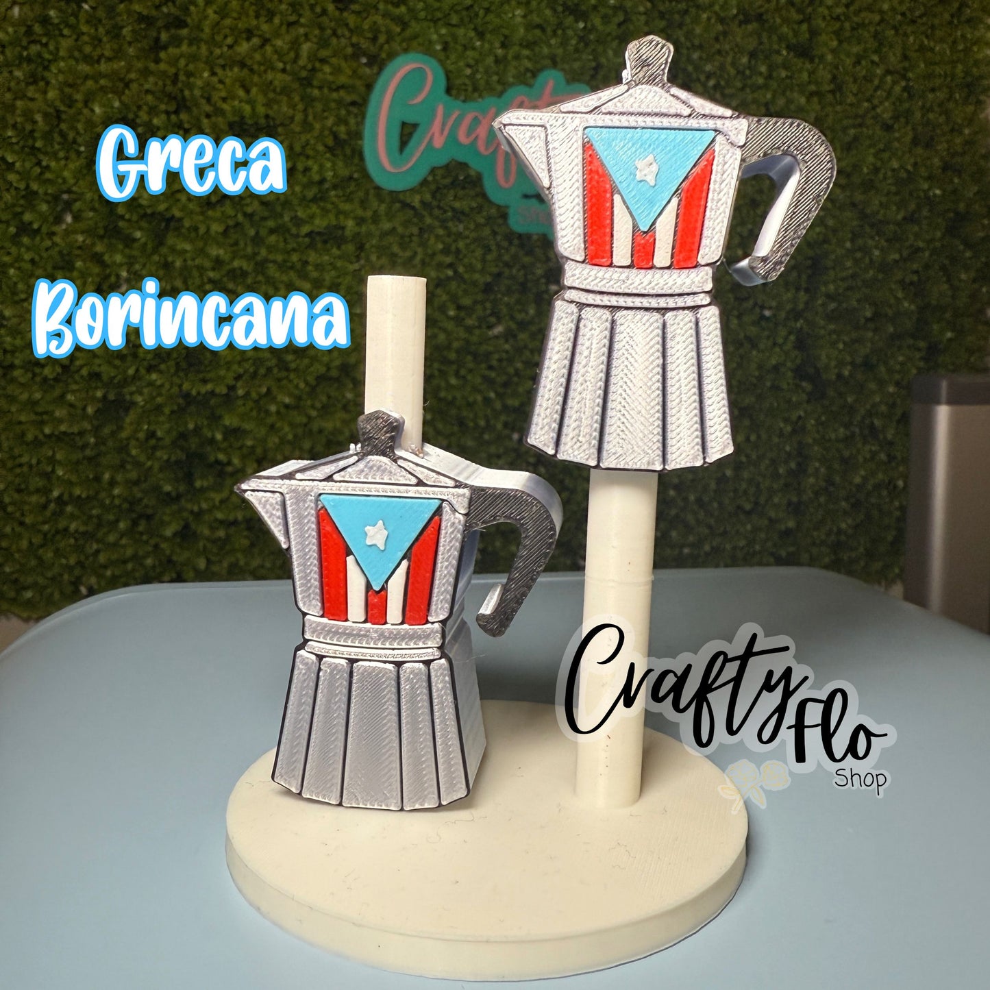 Greca Borincana Straw Topper| Puerto Rico Inspired 3D Printed Straw Toppers Drinkware Accessories Customized Stylish