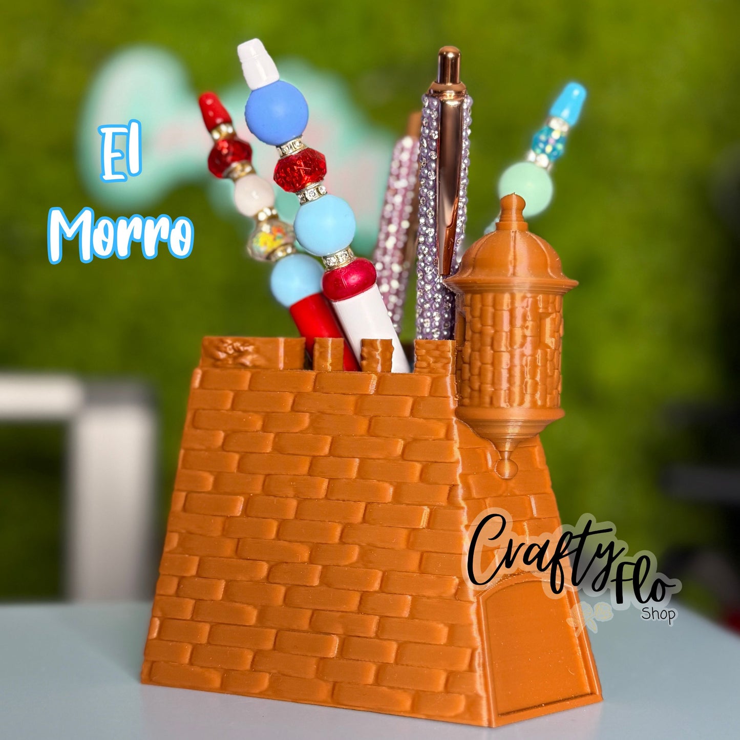Puerto Rico Inspired Desk Organizer| Pen and Pencil Holder Custom 3D Printed Brush Holder Office Study Stationery Desktop Storage Marker Organizer