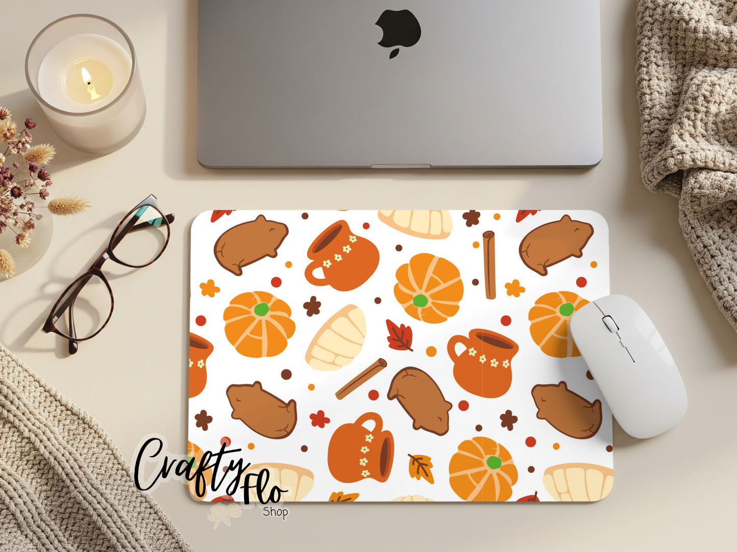 Mexican Pumpkin Conchas inspired Mouse Pad| anime office essentials| cute Mouse pad