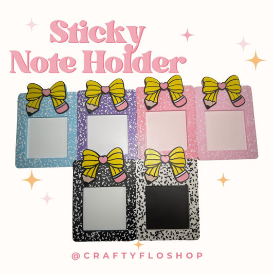 WHOLESALE OPTION- Coquette Pencil Bow 3D Printed Sticky Note Composition Notebook inspired