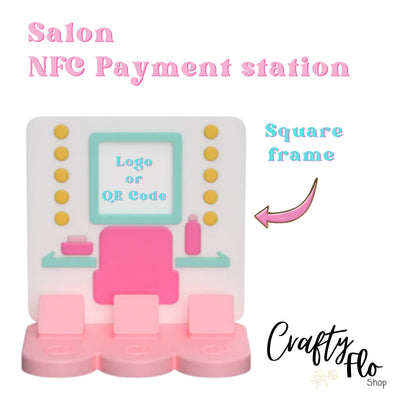 Salon NFC Smart Tap Payment Station – Tap to Pay Sign | Contactless Checkout Display | Smart Tap | NFC | Custom QR Code Stand