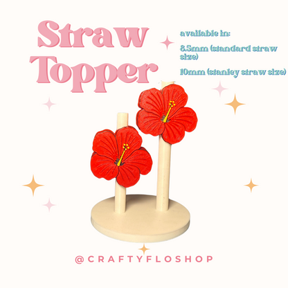La Flor Straw Topper| Puerto Rico Inspired 3D Printed Straw Toppers Drinkware Accessories Customized Stylish