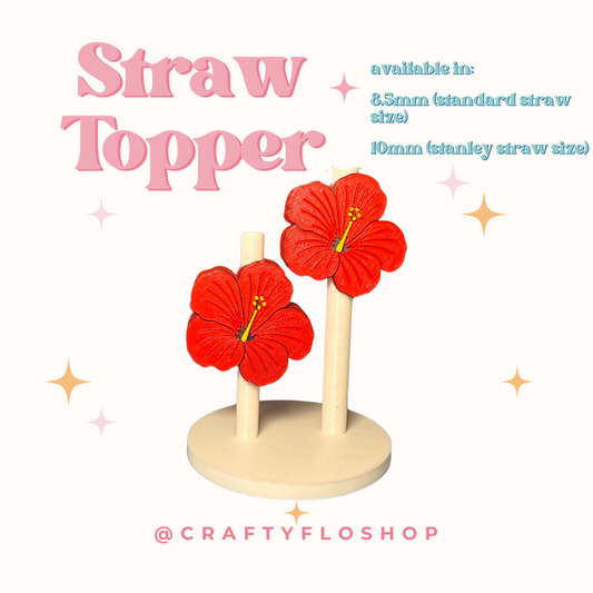La Flor Straw Topper| Puerto Rico Inspired 3D Printed Straw Toppers Drinkware Accessories Customized Stylish