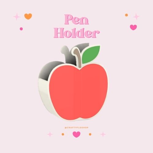 Apple Inspired Desk Organizer| Pen and Pencil Holder Custom 3D Printed Brush Holder Office Study Stationery Desktop Storage Marker Organizer