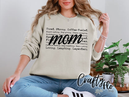 Mom Sweatshirt or T-shirt - Mothers Day Graphic Tee - Unisex Fabric - Ideal for Holiday Fashion - True to Size Fit - Pullover