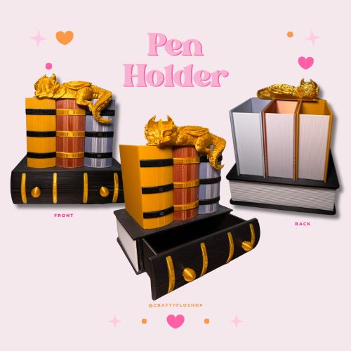 The Dragon Empyrean Books Inspired Desk Organizer| Pen and Pencil | bookmark Holder Custom 3D Printed Brush Holder Office Study Stationery Desktop Storage Marker Organizer