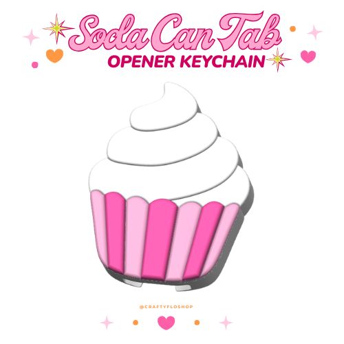 Cupcake Soda can keychain, easy can tab opener, save your nails, keychains, arthritis friendly, cute can tab opener
