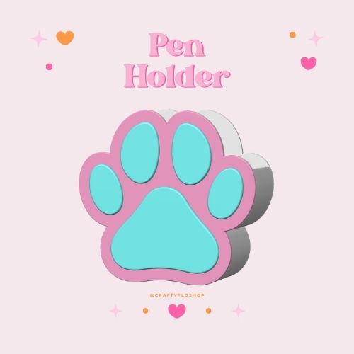 Paw Inspired Desk Organizer| Pen and Pencil Holder Custom 3D Printed Brush Holder Office Study Stationery Desktop Storage Marker Organizer