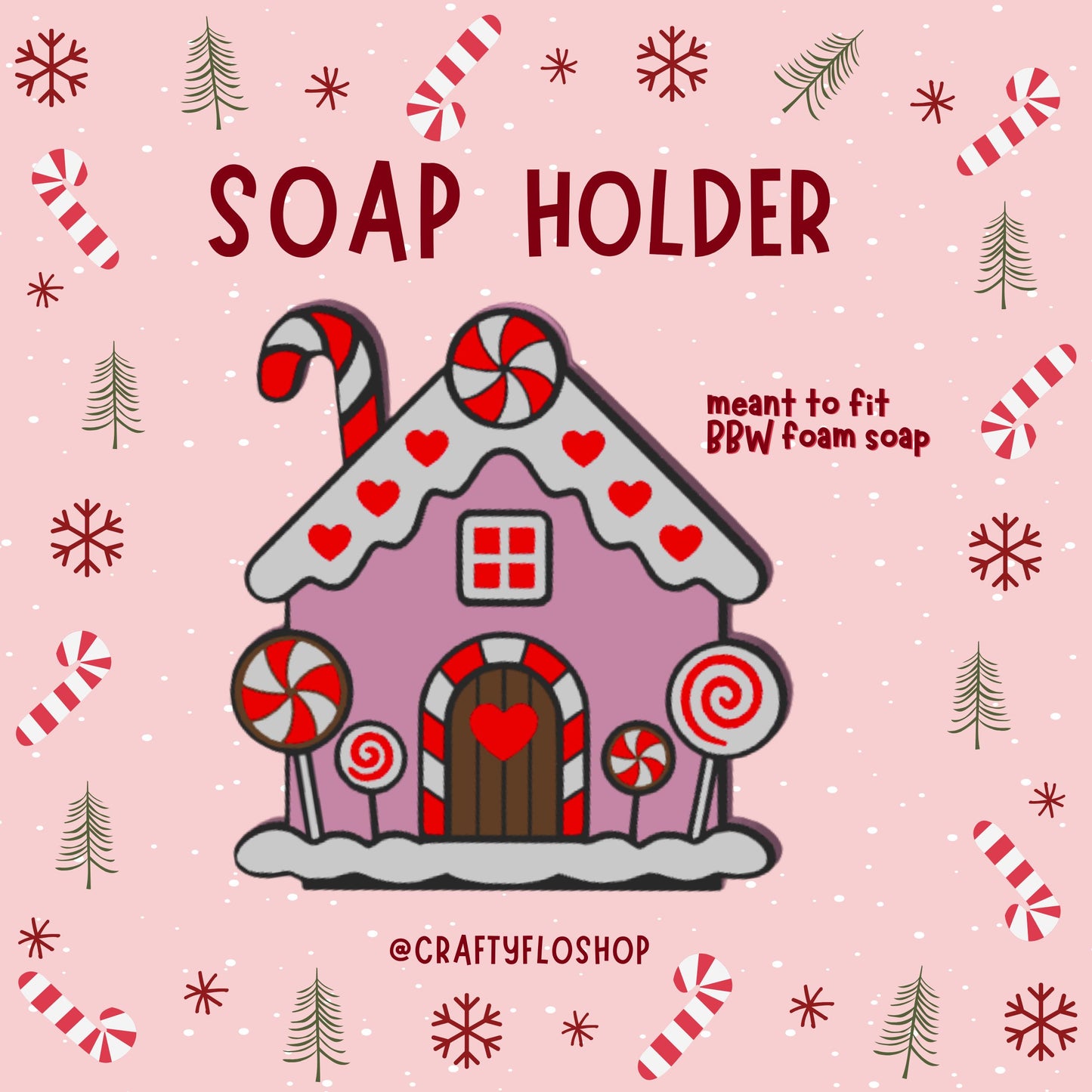 Gingerbread House Decor Soap Holder – Fits Bath & Body Works Bottles