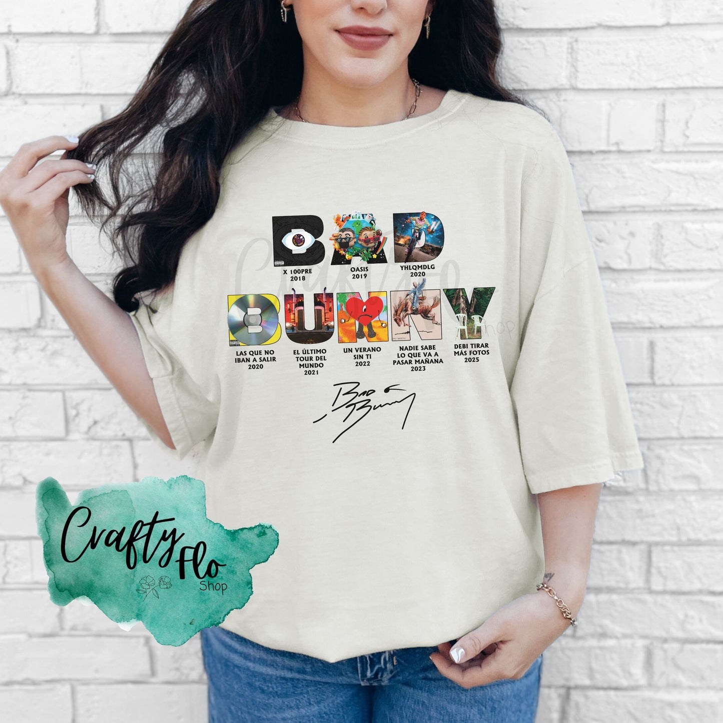 Bad Bunny Album Eras Inspired Unisex T-shirt -Front and back graphic- Playful Design, Casual Style, Versatile for Casual Outings, True to Size Fit - Fabric -Graphic Tops