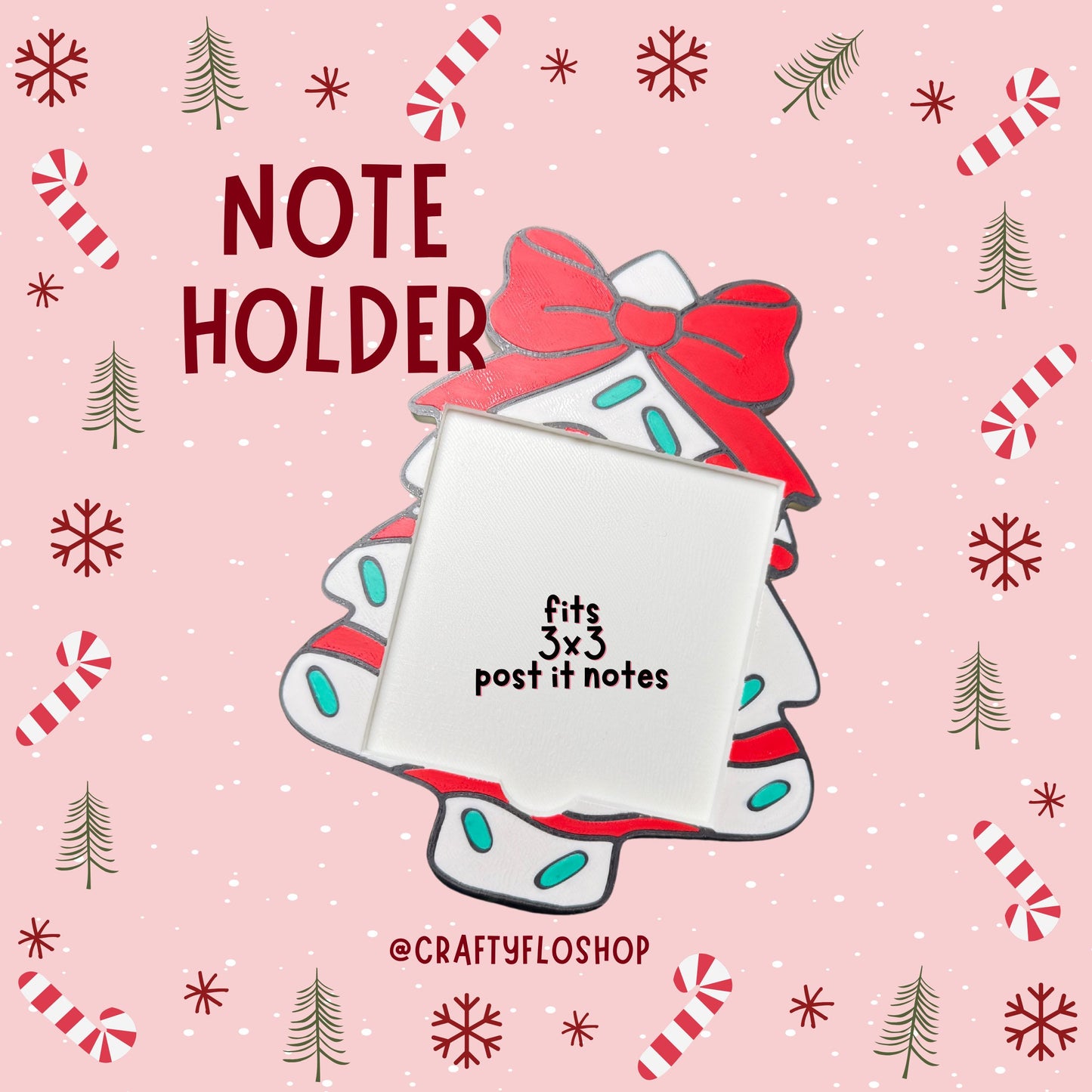 Christmas Tree cake inspired Desk Organizer| Note Holder Custom 3D Printed sticky note Holder Office Study Stationery Desktop Storage