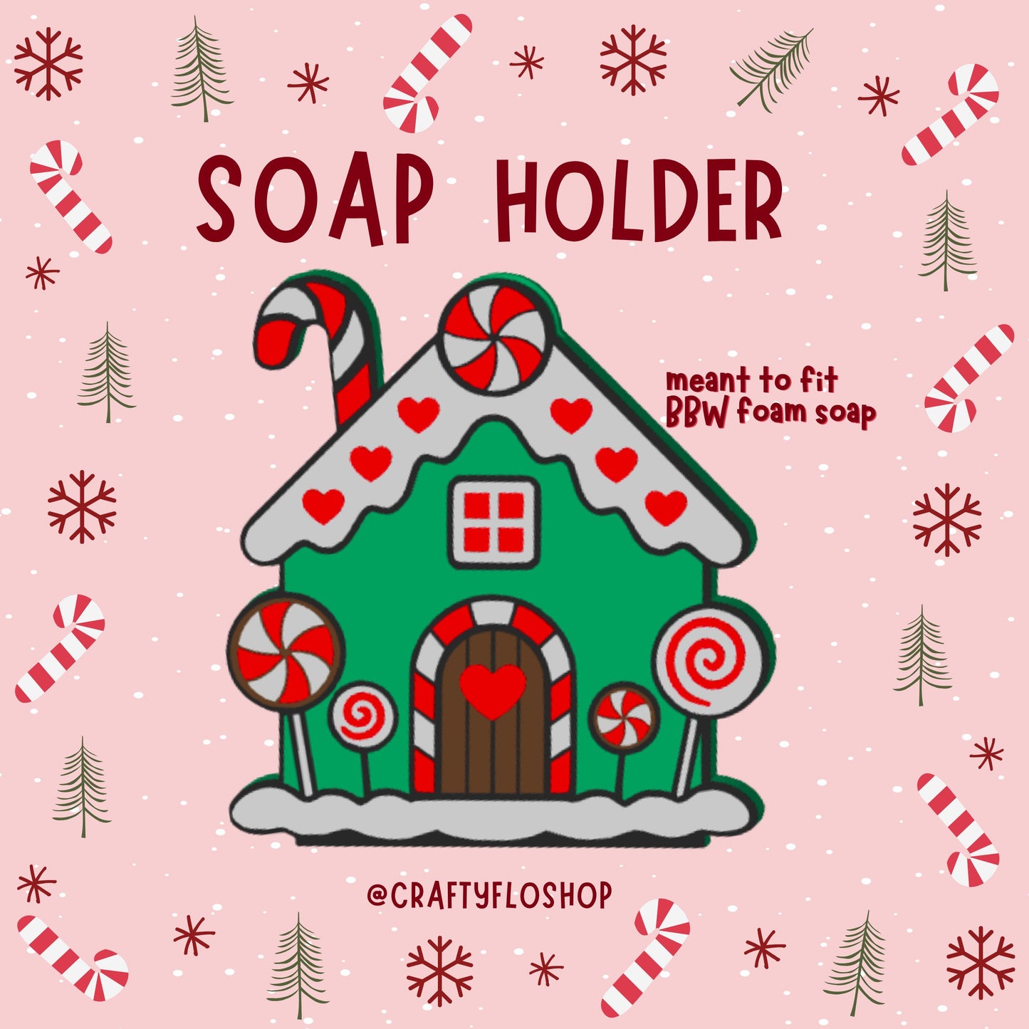 Gingerbread House Decor Soap Holder – Fits Bath & Body Works Bottles