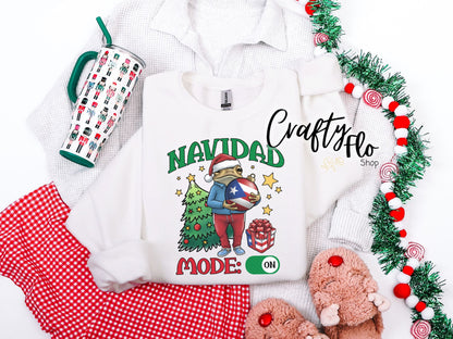 Navidad Boricua Mode Sweatshirt - Unisex Fabric - Ideal for Holiday Fashion - True to Size Fit - Pullover Womenswear Garment