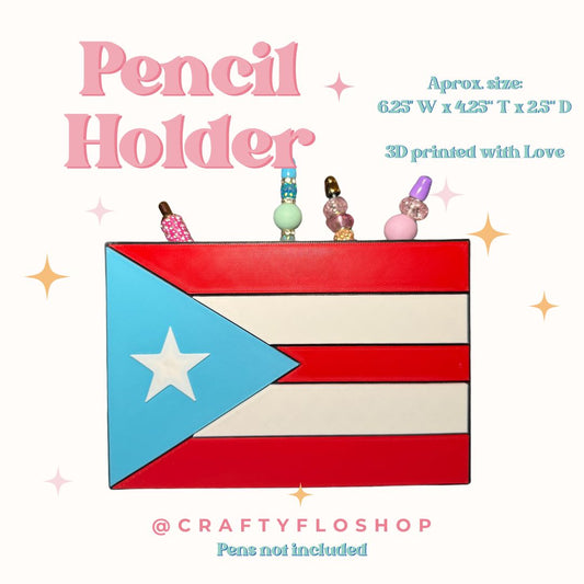 Puerto Rico Inspired Desk Organizer| Pen and Pencil Holder Custom 3D Printed Brush Holder Office Study Stationery Desktop Storage Marker Organizer