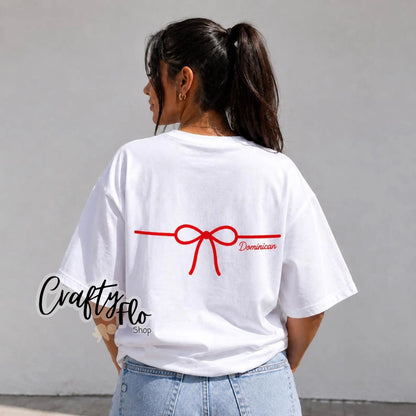 Dominican flag Bikini top tee, Graphic T-Shirt Latin Tee, Reggaeton Fan Gift, Streetwear for Reggaeton Lovers, Latina streetwear