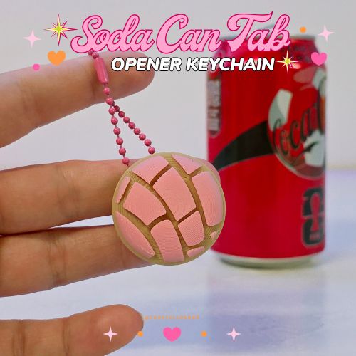 Concha Soda can keychain, easy can tab opener, save your nails, keychains, arthritis friendly, cute can tab opener