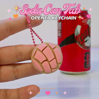 Concha Soda can keychain, easy can tab opener, save your nails, keychains, arthritis friendly, cute can tab opener