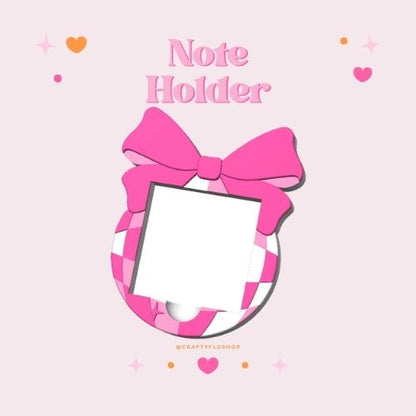 Disco Bow Desk Organizer| Note Holder Custom 3D Printed sticky note Holder Office Study Stationery Desktop Storage