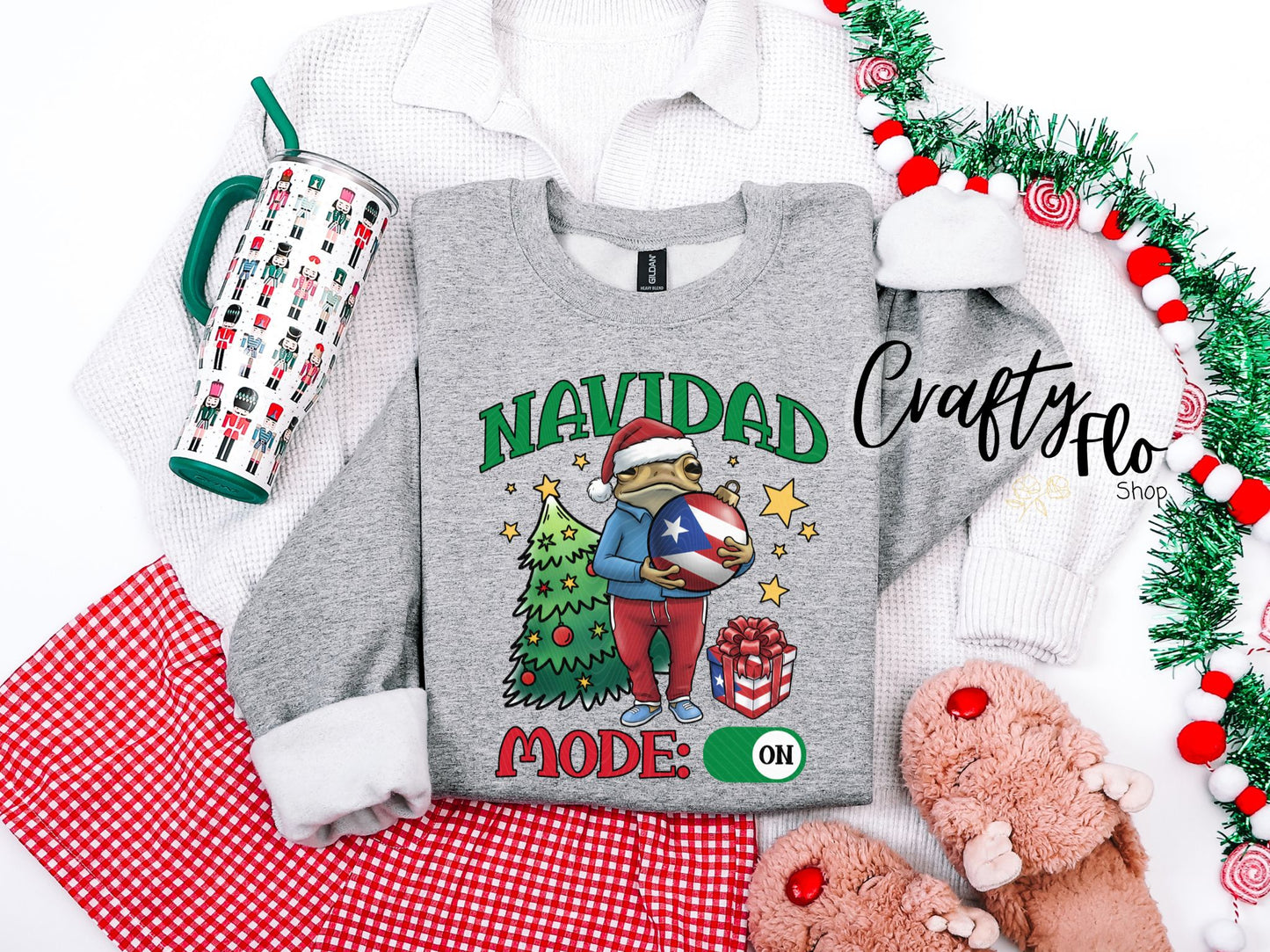 Navidad Boricua Mode Sweatshirt - Unisex Fabric - Ideal for Holiday Fashion - True to Size Fit - Pullover Womenswear Garment