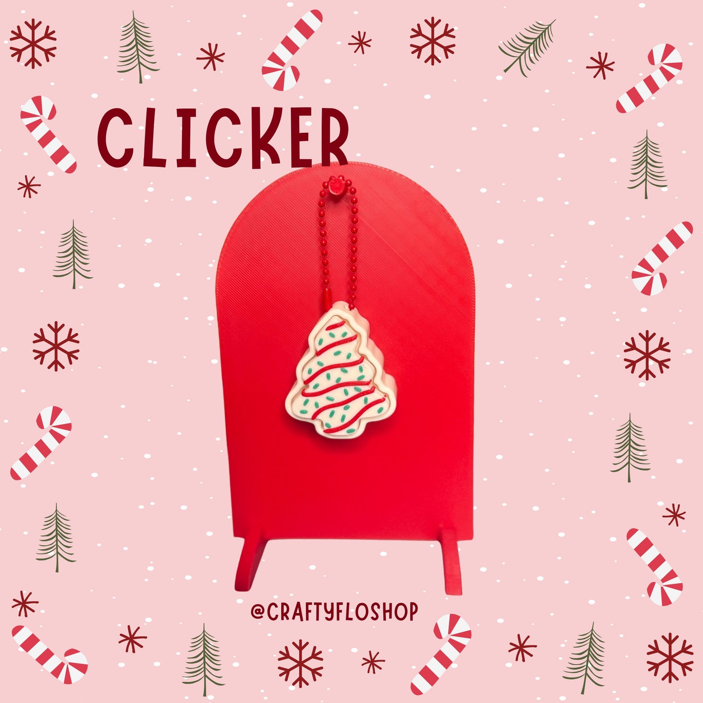 Christmas Cake Clicker | Keyboard Fidget | Click Fidget | 3D Printed Clicker