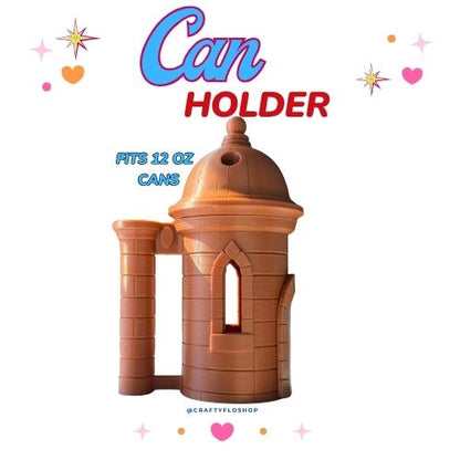 Garita del Morro de Puerto Rico inspired 12oz Can Holder with Handle – 3D Printed – PR Tumbler Style Can Holder Energy drink Holder