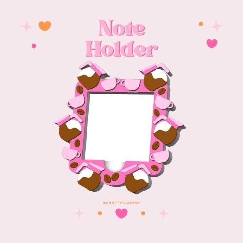 Coffee lover inspired Desk Organizer| Note Holder Custom 3D Printed sticky note Holder Office Study Stationery Desktop Storage