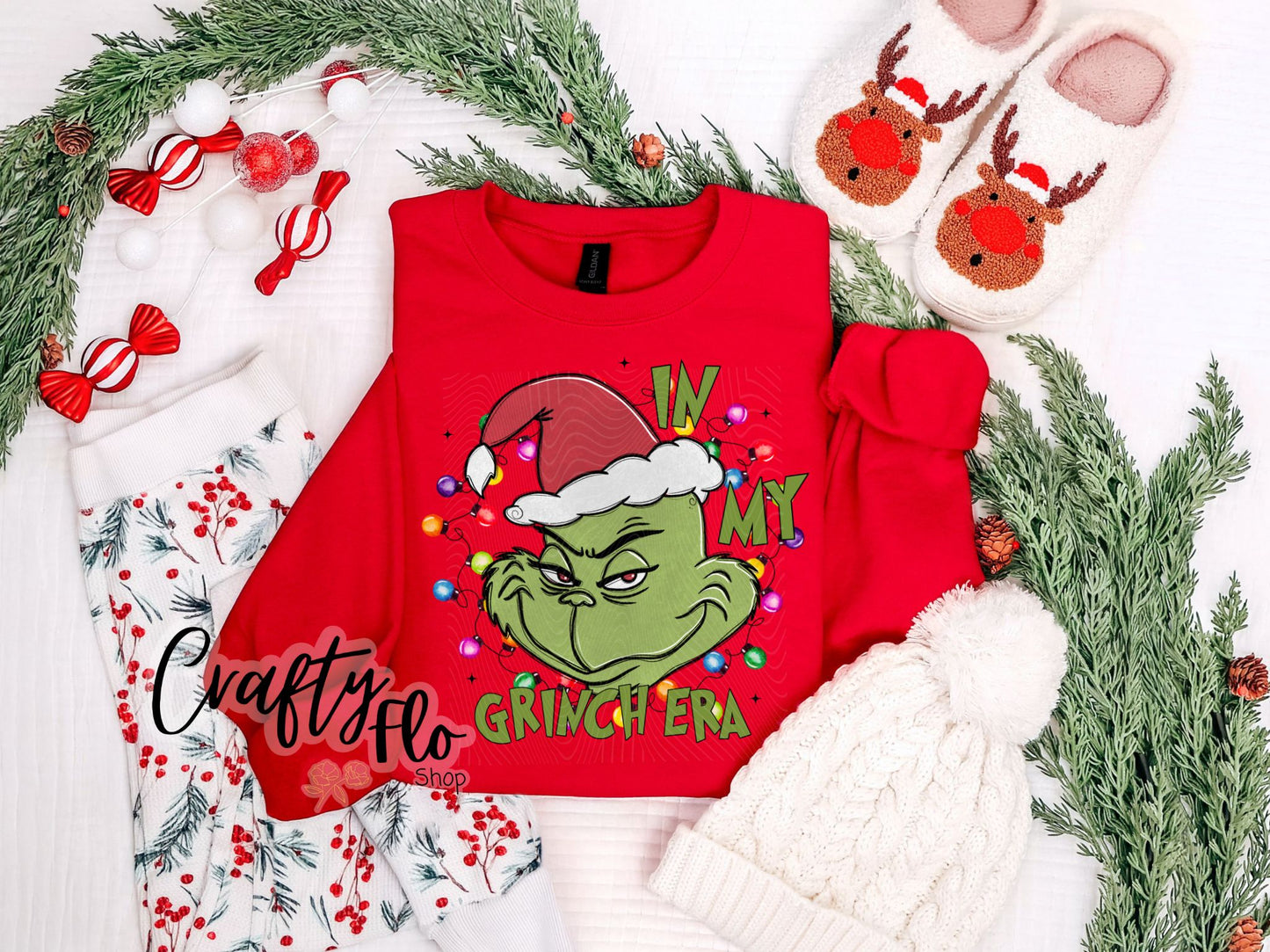 In my christmas era!  Sweatshirt - Unisex Fabric - Ideal for Holiday Fashion - True to Size Fit - Pullover Womenswear Garment