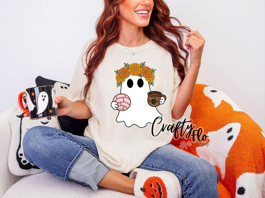Concha and Cafecito time Graphic T-shirt | friends gift | comfort colors shirt