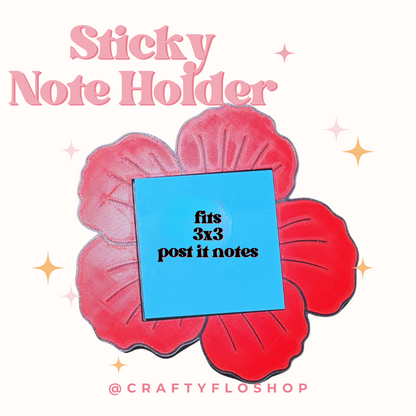 Puerto Rico Flor de Maga Inspired Desk Organizer| Note Holder Custom 3D Printed sticky note Holder Office Study Stationery Desktop Storage