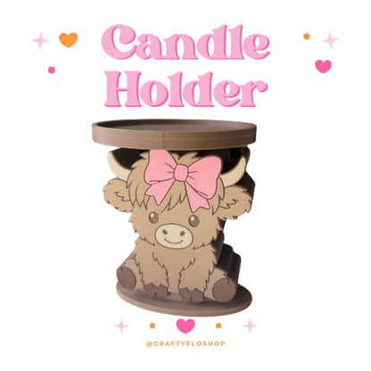 Cute highland Cow Candle Holder | 3D Printed
