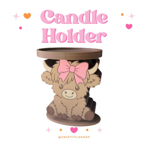 Cute highland Cow Candle Holder | 3D Printed