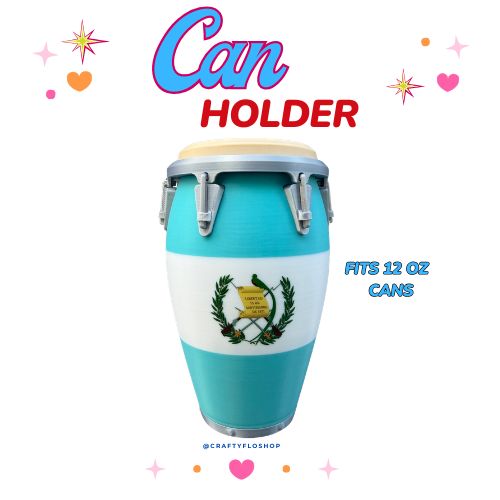 Guatemala Conga inspired 12oz Can Holder – 3D Printed – PR Tumbler Style Can Holder Energy drink Holder