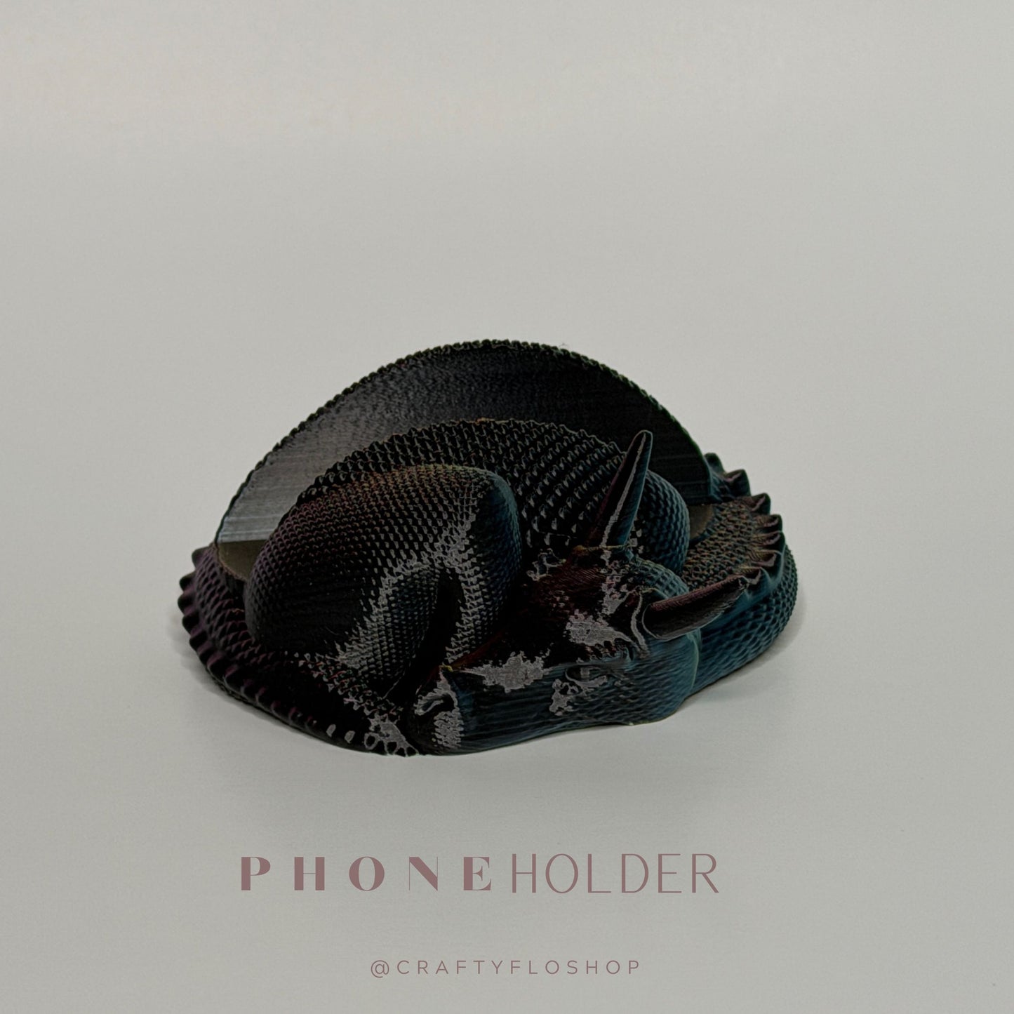 3D Printed Sleeping Dragon Phone Stand – Silk PLA Desk Accessory