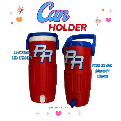 Puerto Rico 12oz Can Holder with Handle – 3D Printed – PR Tumbler Style Can Holder Energy drink Holder