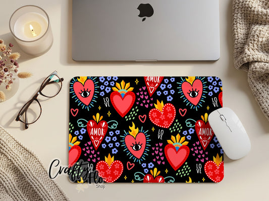 Mexican Milagritos Hearts inspired Mouse Pad| anime office essentials| cute Mouse pad