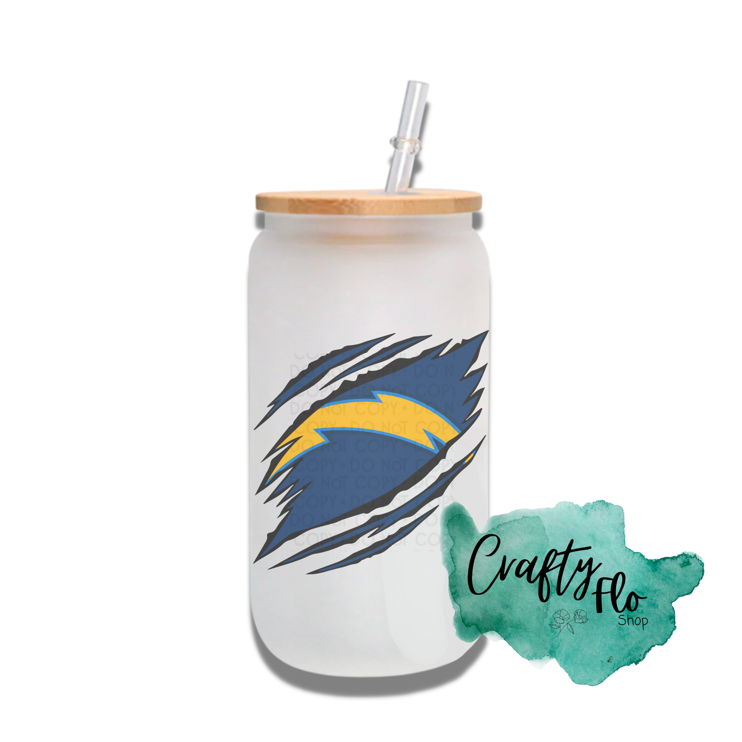 Personalizable chargers Inspired Theme 16oz glass can with straw/ Add name at checkout