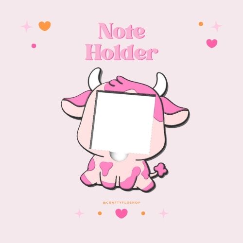 Cute Cow inspired Desk Organizer| Note Holder Custom 3D Printed sticky note Holder Office Study Stationery Desktop Storage