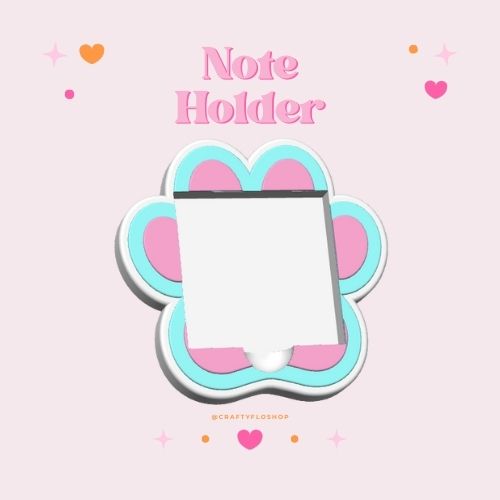 Paw Print inspired Desk Organizer| Note Holder Custom 3D Printed sticky note Holder Office Study Stationery Desktop Storage