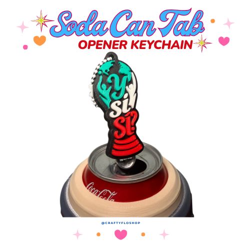 Y si Si? Mexico Inspired Soda can keychain, easy can tab opener, save your nails, keychains, arthritis friendly, cute can tab opener