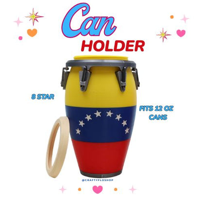Venezuela Conga inspired 12oz Can Holder – 3D Printed –  Tumbler Style Can Holder Energy drink Holder