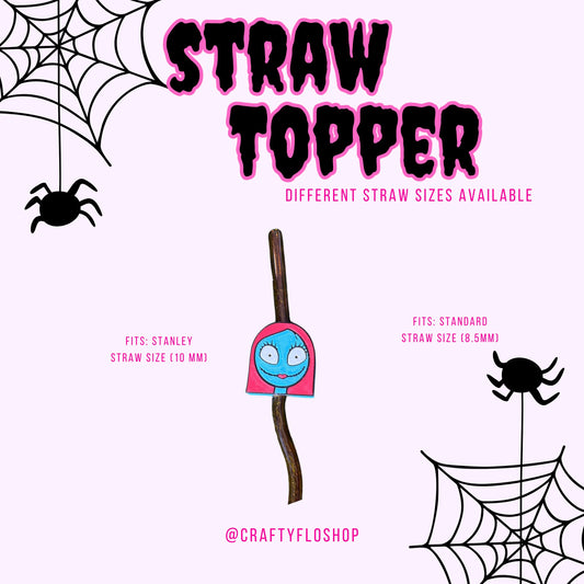 Sally Straw Topper| Halloween Inspired 3D Printed Straw Toppers Drinkware Accessories Customized Stylish