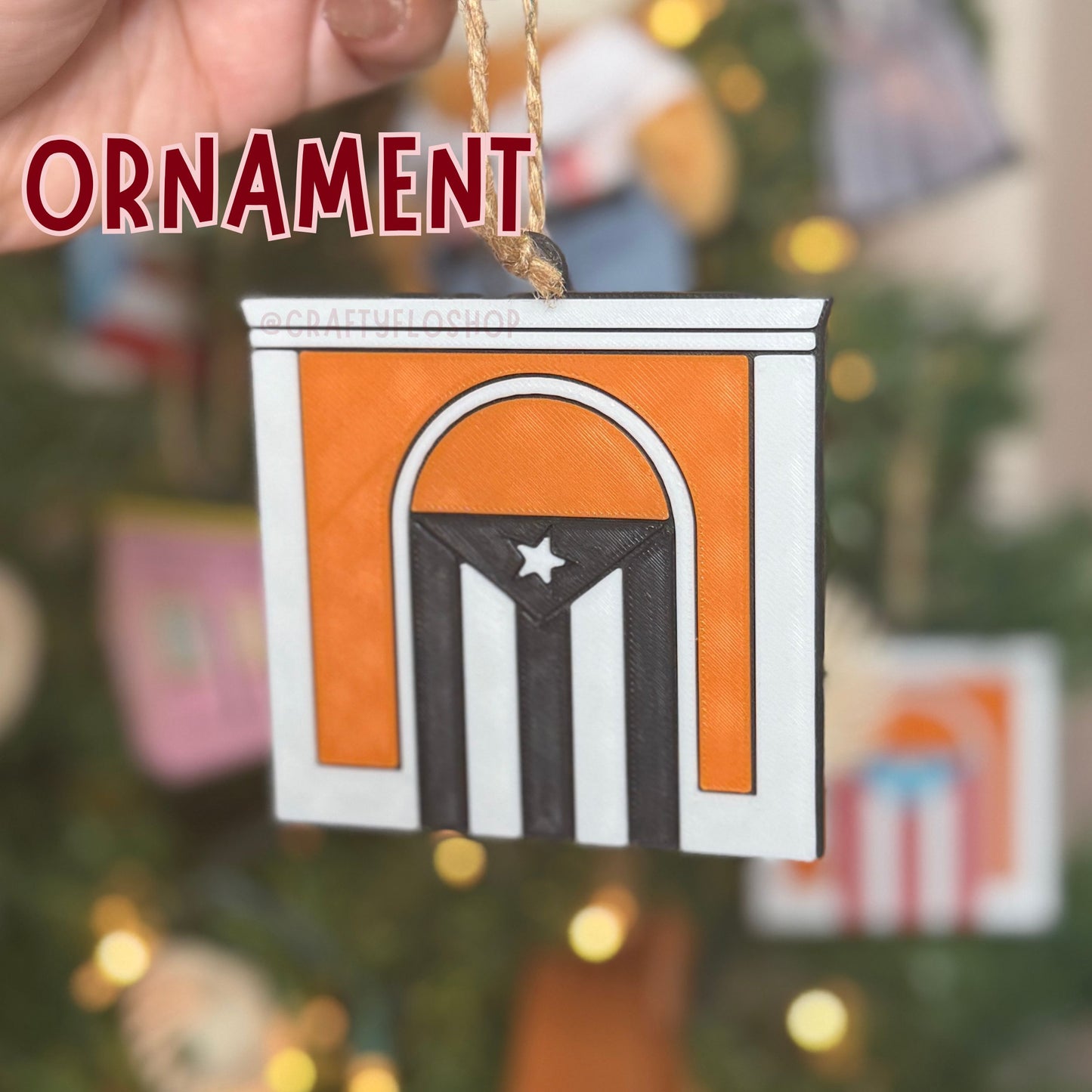 Puerto Rican Christmas Ornament – 3D Printed Boricua Figurine for Holiday Tree