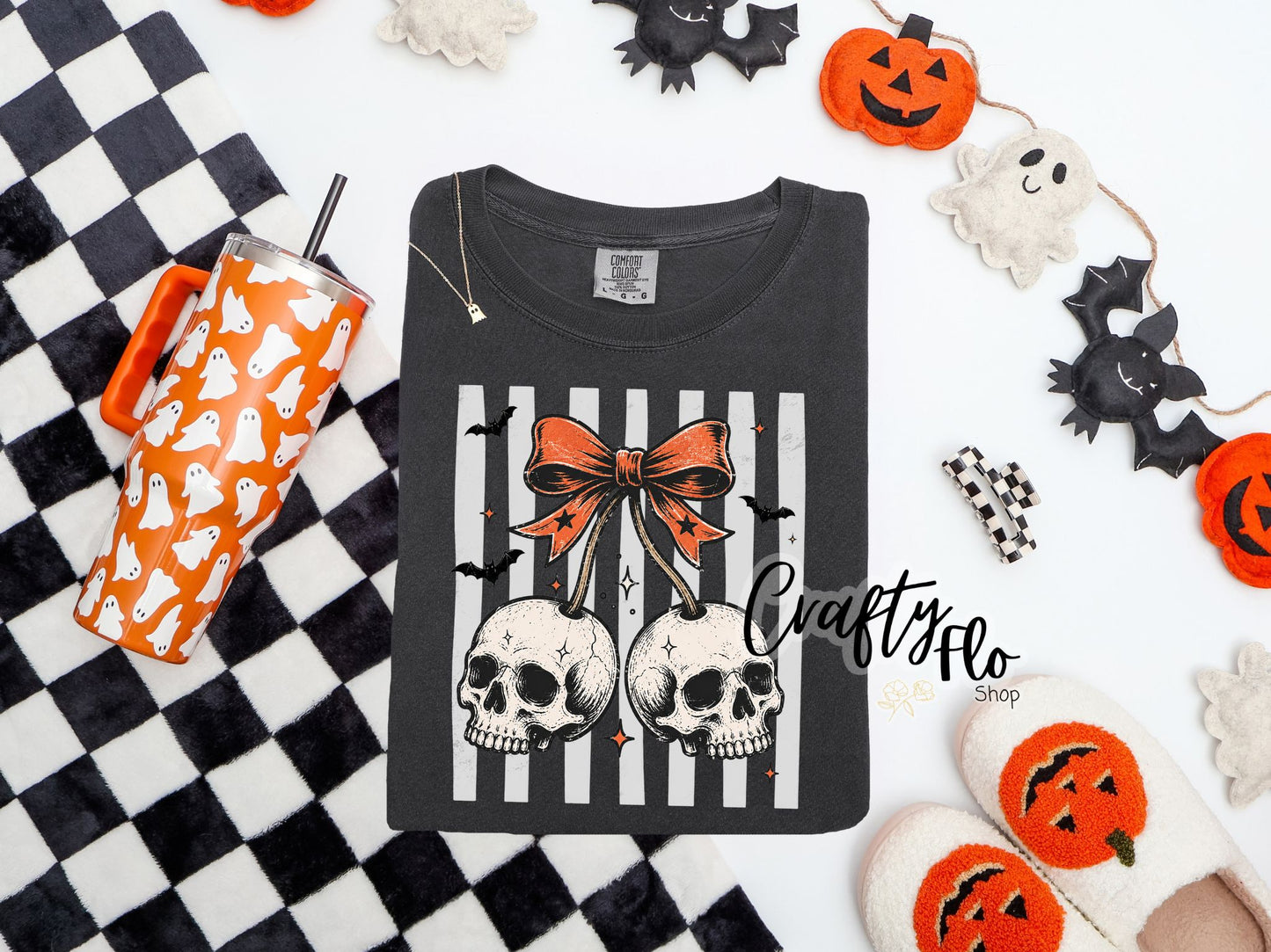 Cherry Skulls Graphic T-shirt | friends gift | comfort colors shirt