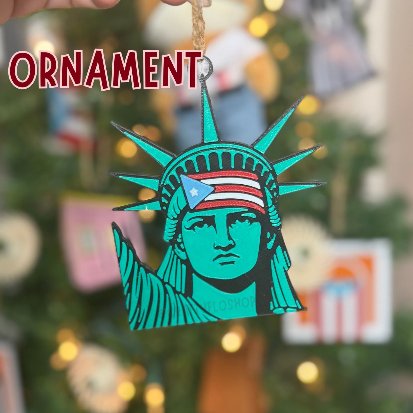 Puerto Rican Christmas Ornament – 3D Printed Boricua Figurine for Holiday Tree